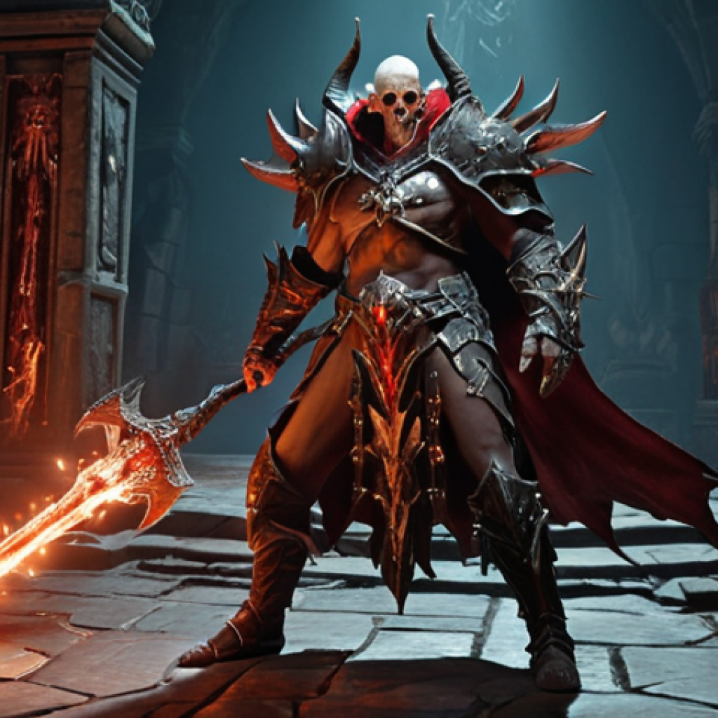 **
"A Necromancer character in Diablo IV, radiating power. The Necromancer wears the complete "Inarius's Unwavering Grace" armor set. The background depicts a Nightmare Dungeon environment, perhaps T60 difficulty, with defeated monsters scattered around."
**