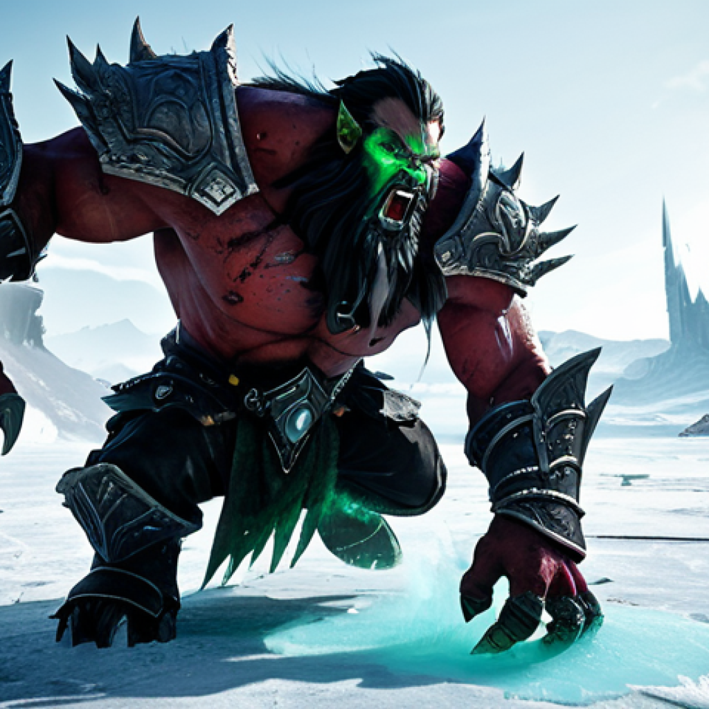 디아블로4 월드 보스 공략 - Ashava is a colossal, ice-venomous demon, mid-roar, performing a wide, sweeping, venomous claw attac...