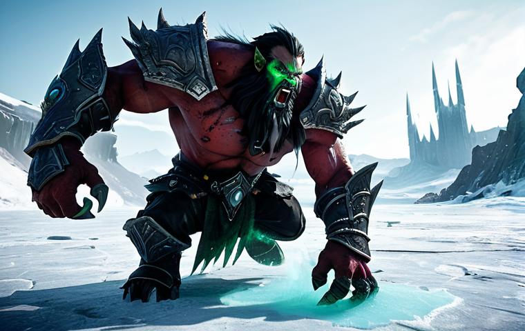 디아블로4 월드 보스 공략 - Ashava is a colossal, ice-venomous demon, mid-roar, performing a wide, sweeping, venomous claw attac...