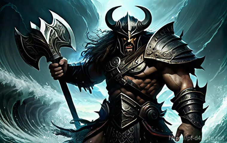 디아블로4 신규 업데이트 - **Prompt:** A highly detailed and epic illustration of Bartuc, The Scourge, a formidable demon lord,...