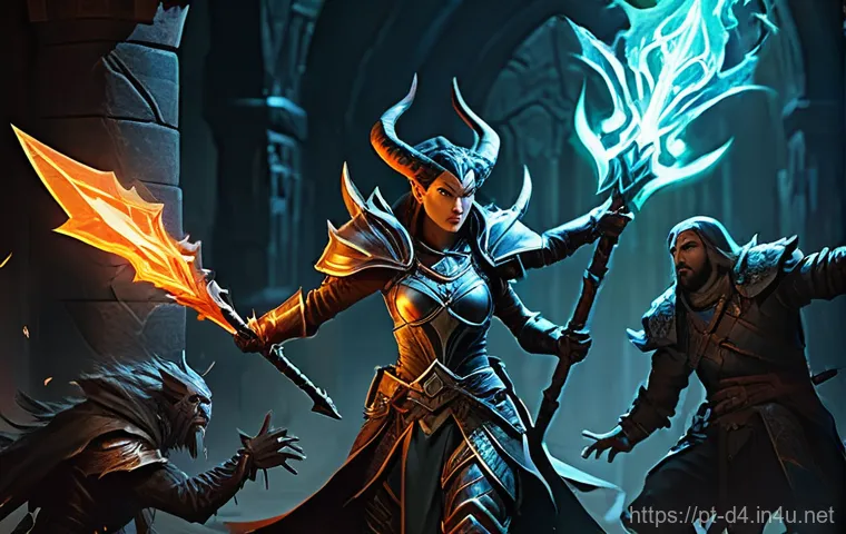 디아블로4 도전 과제 보상 - **Diablo 4 Hero of Sanctuary Displaying Spoils of Victory:** A formidable, fully armored male Barbar...