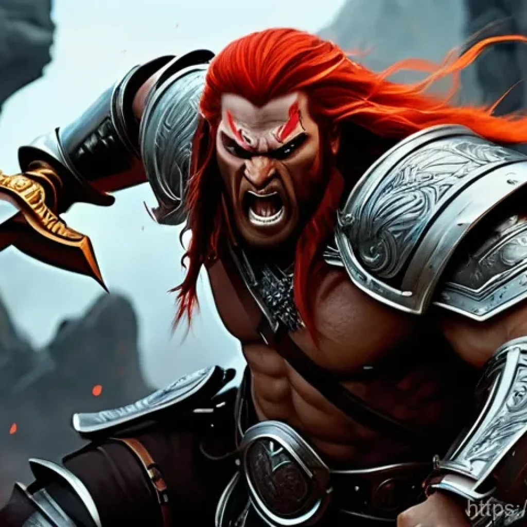 디아블로4 스킬트리 공략 - **Prompt 1: Fierce Barbarian in Whirlwind Attack**
"A powerful and muscular Barbarian, depicted ...