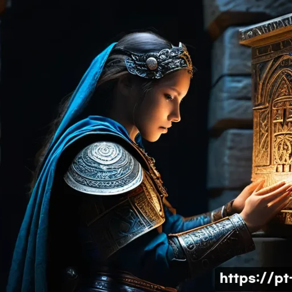 디아블로4 룬 찾는 방법 - **Prompt 1: Discovery in the Shadowed Crypt**
"A female adventurer, dressed in practical, dark l...